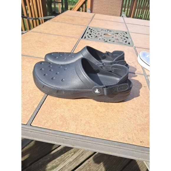 Crocs Unisex Adult Mens 10 Womens 12 Classic Work Clogs Slip Resistant Black - Picture 1 of 5